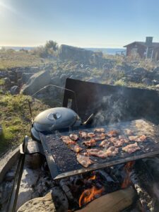 frukost bacon på kockums stekbord